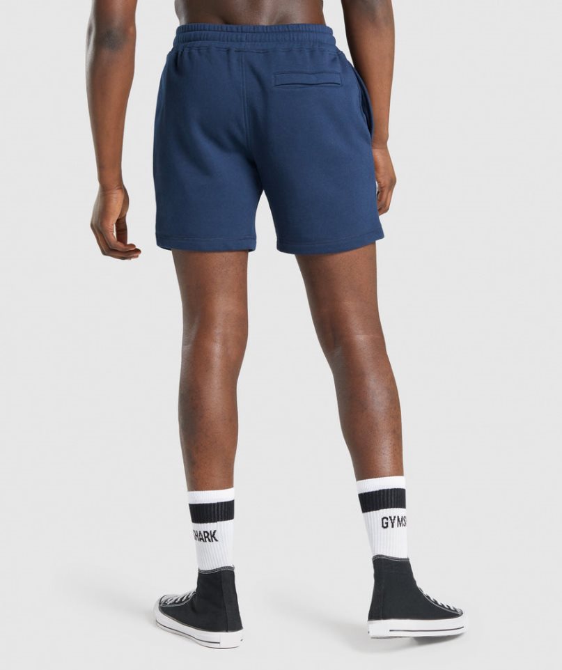 Men's Gymshark Crest Shorts Navy | CA A67850